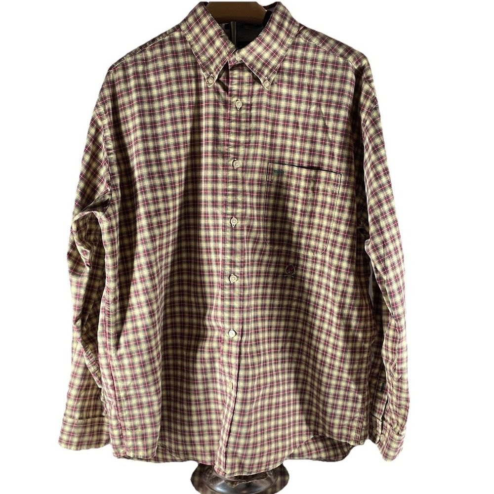 Vtg Tommy Hilfiger‎ Men's Plaid Button Down Shirt Size Large Classic 90s Style